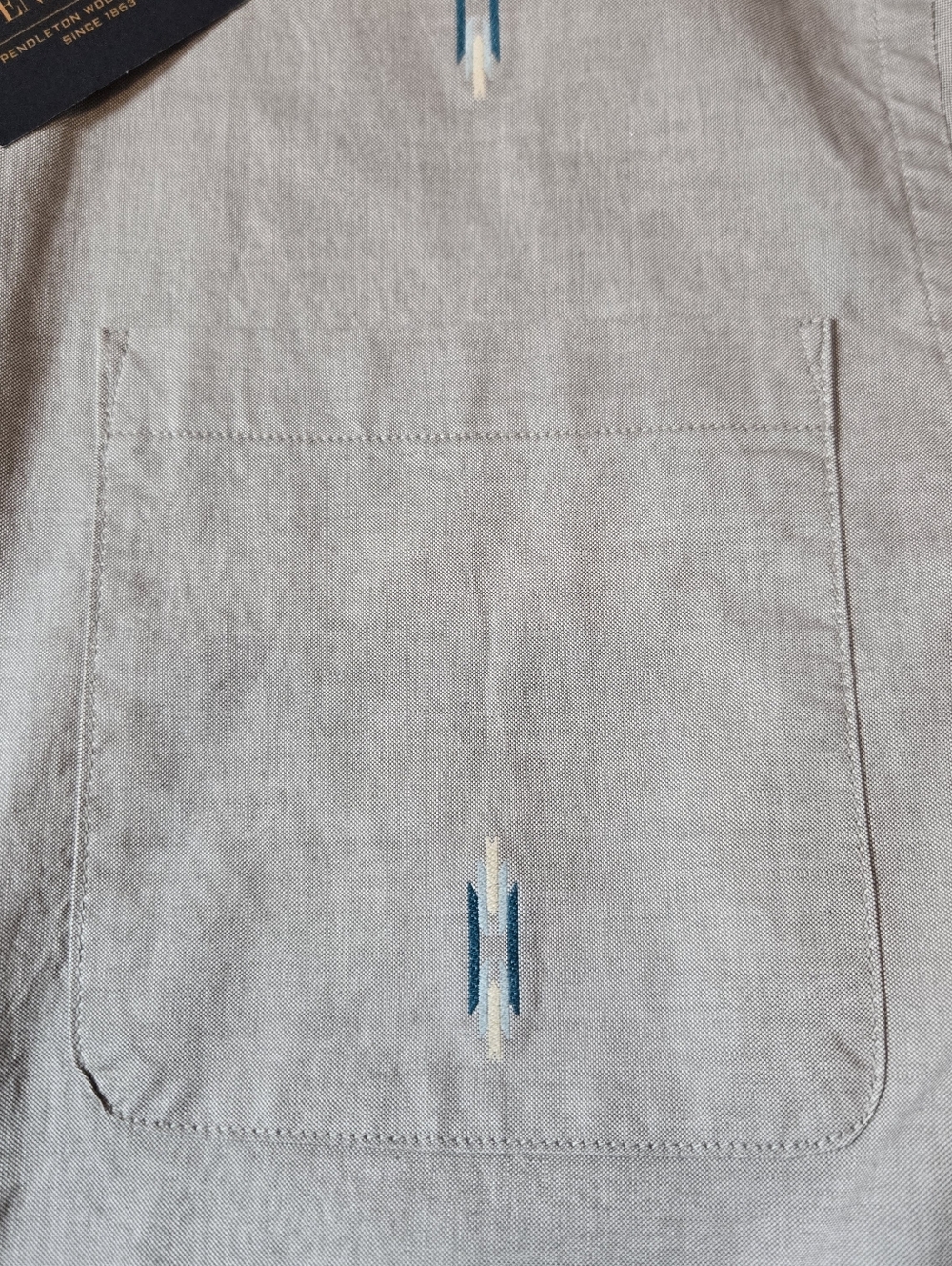 New! Pendelton Cotton Button Front Shirt Mens Size Small Blue And White - Picture 4 of 9